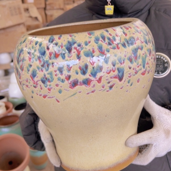 紫砂花盆高28口20————