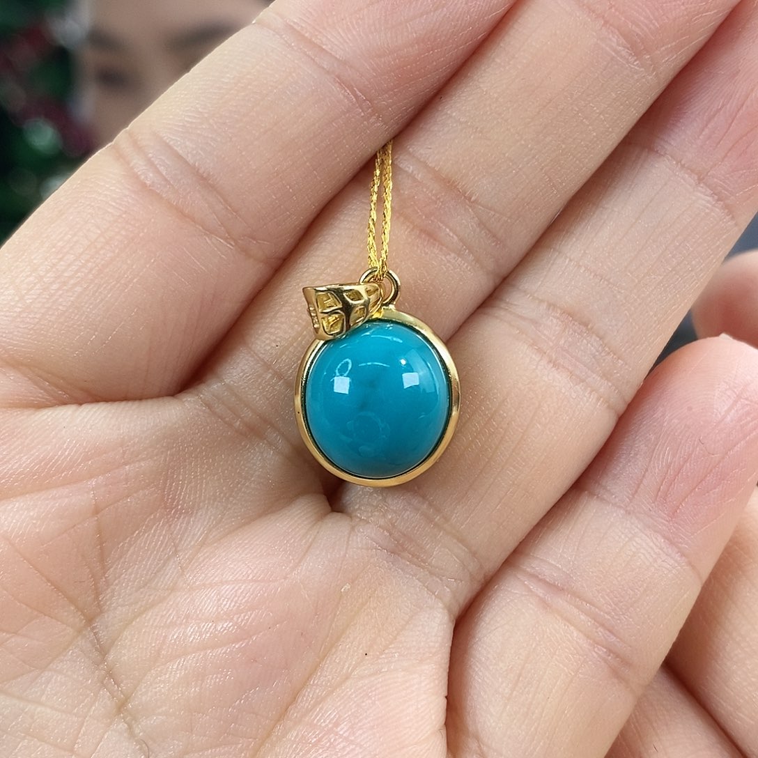 绿松石银S925镀金镶嵌珠宝奇石