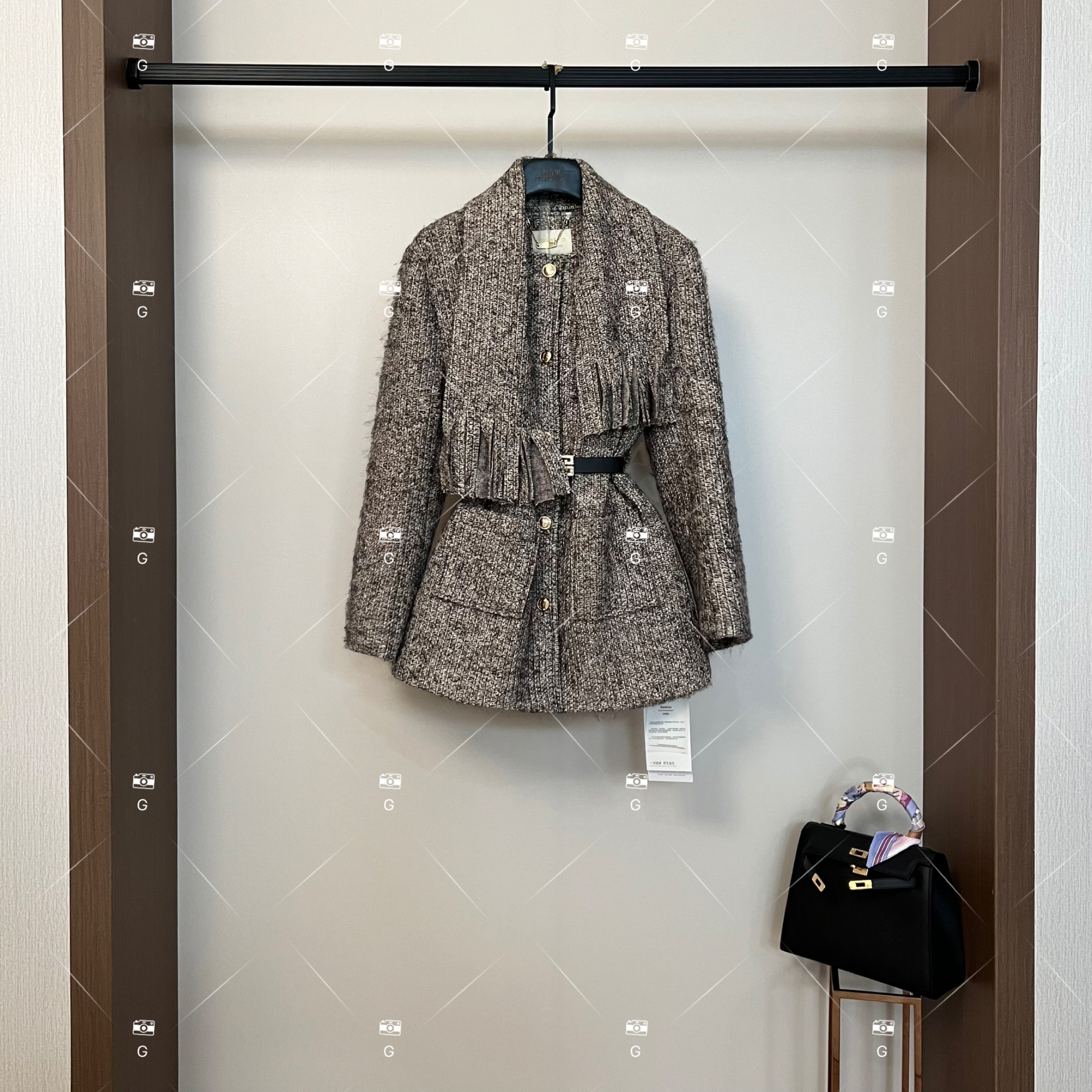 【楠楠】秋冬气质小香风设计师中长款羽绒服蓝色轻奢女 QD-2025505