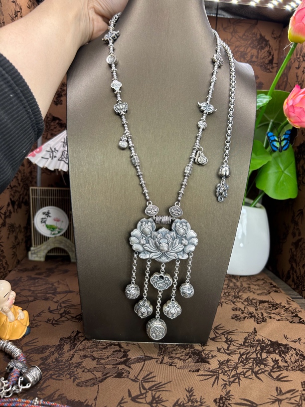 吊坠足银 小郑家纯银手工簪刻吊坠