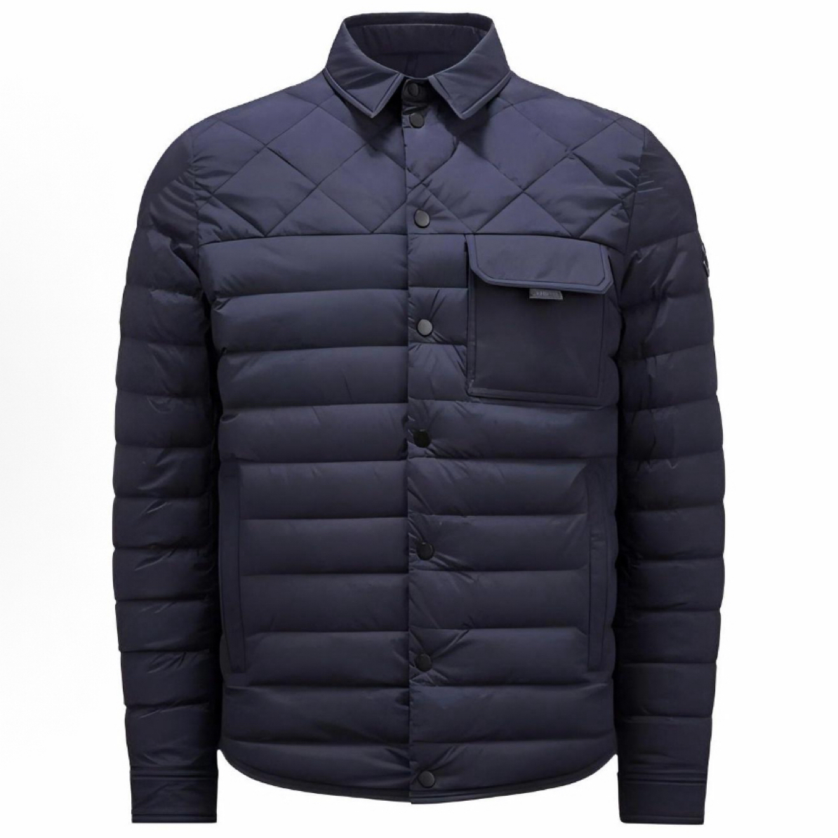 未使用 MONCLER ISERAN男士纯色翻领纽扣长袖羽绒服