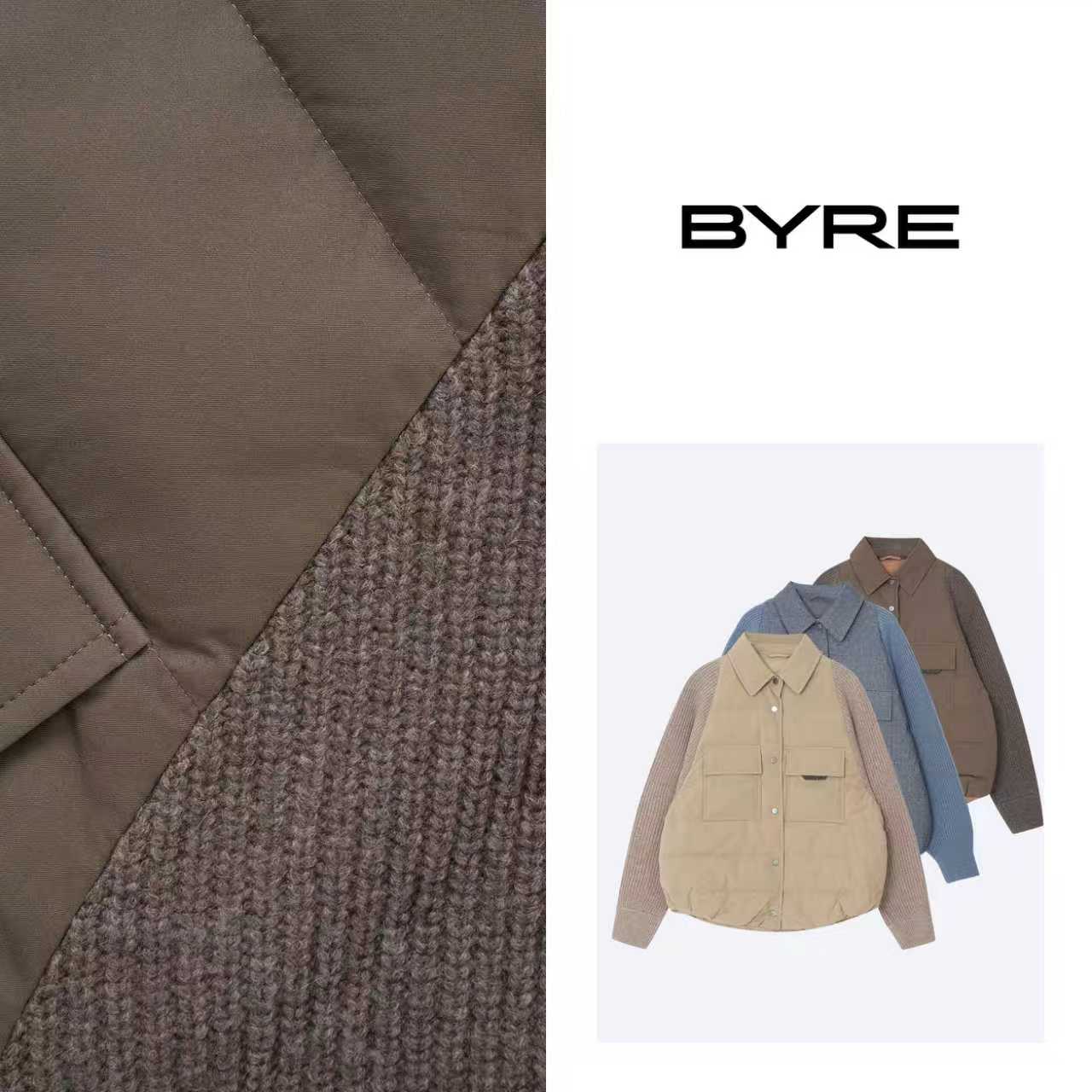 YS497 三色拼接款鹅绒服【干洗】