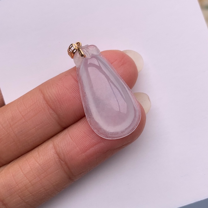 翡翠18K金镶嵌吊坠(不含链)翡翠吊坠