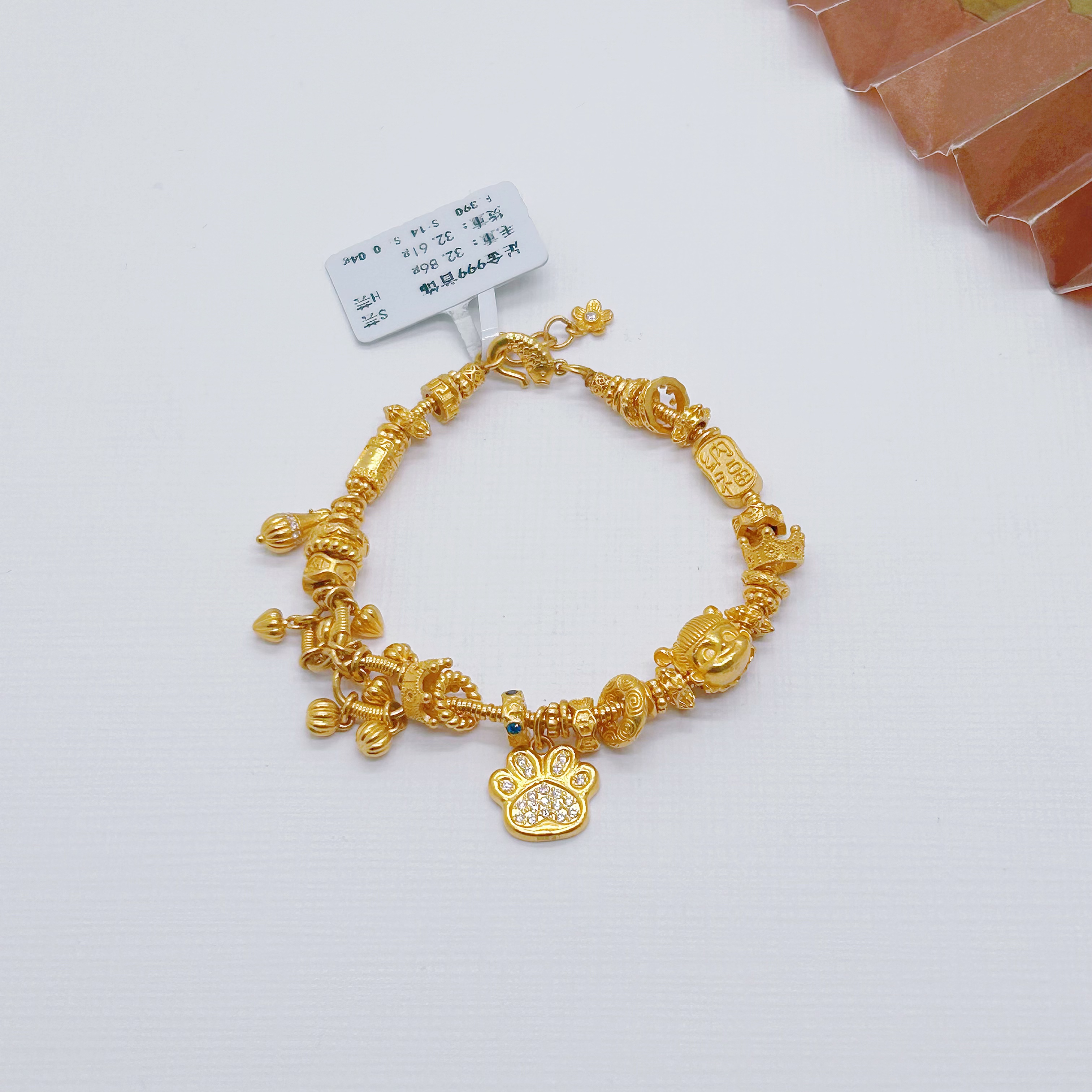 足金999饰品卡4 手链32.61g 长14cm