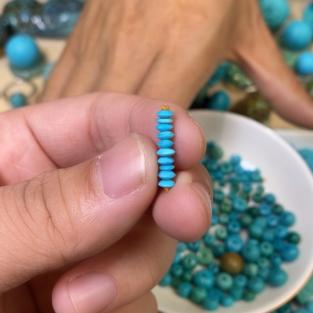 绿松石未镶嵌飞碟隔片