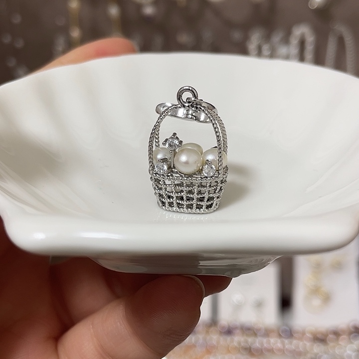 合金淡水珍珠耳饰