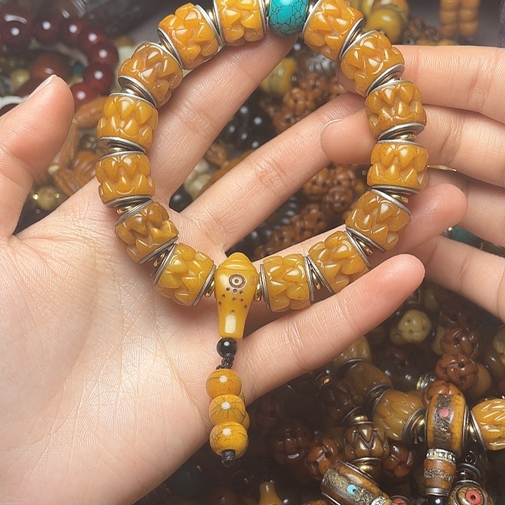 牛骨手串/手链源*牦牛骨吞金兽手持