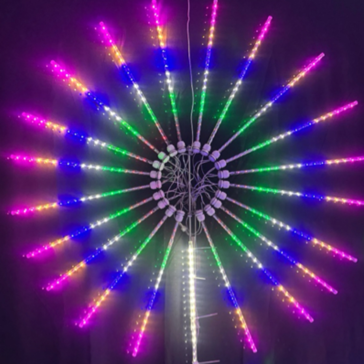 2026六色新款烟花灯20灯管加立柱灯管8根直径1.2米（不带立杆）
