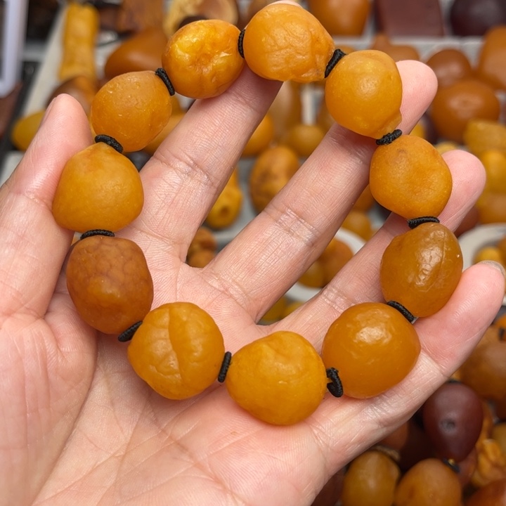 裸石琥珀未镶嵌天然蜜蜡手串