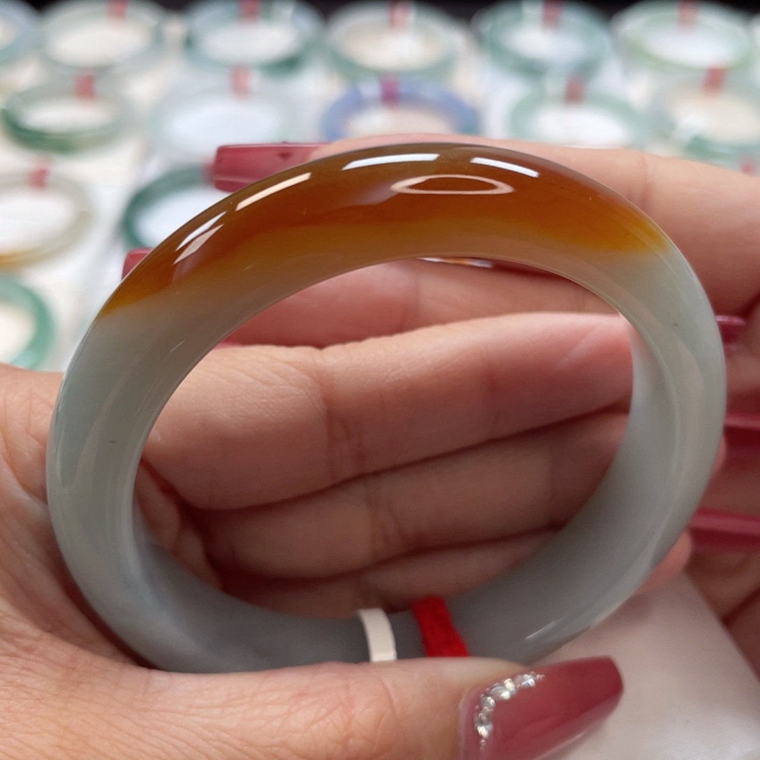 【闪购商品】翡翠手镯未镶嵌落日余晖种老细润黄翡57圈口5号