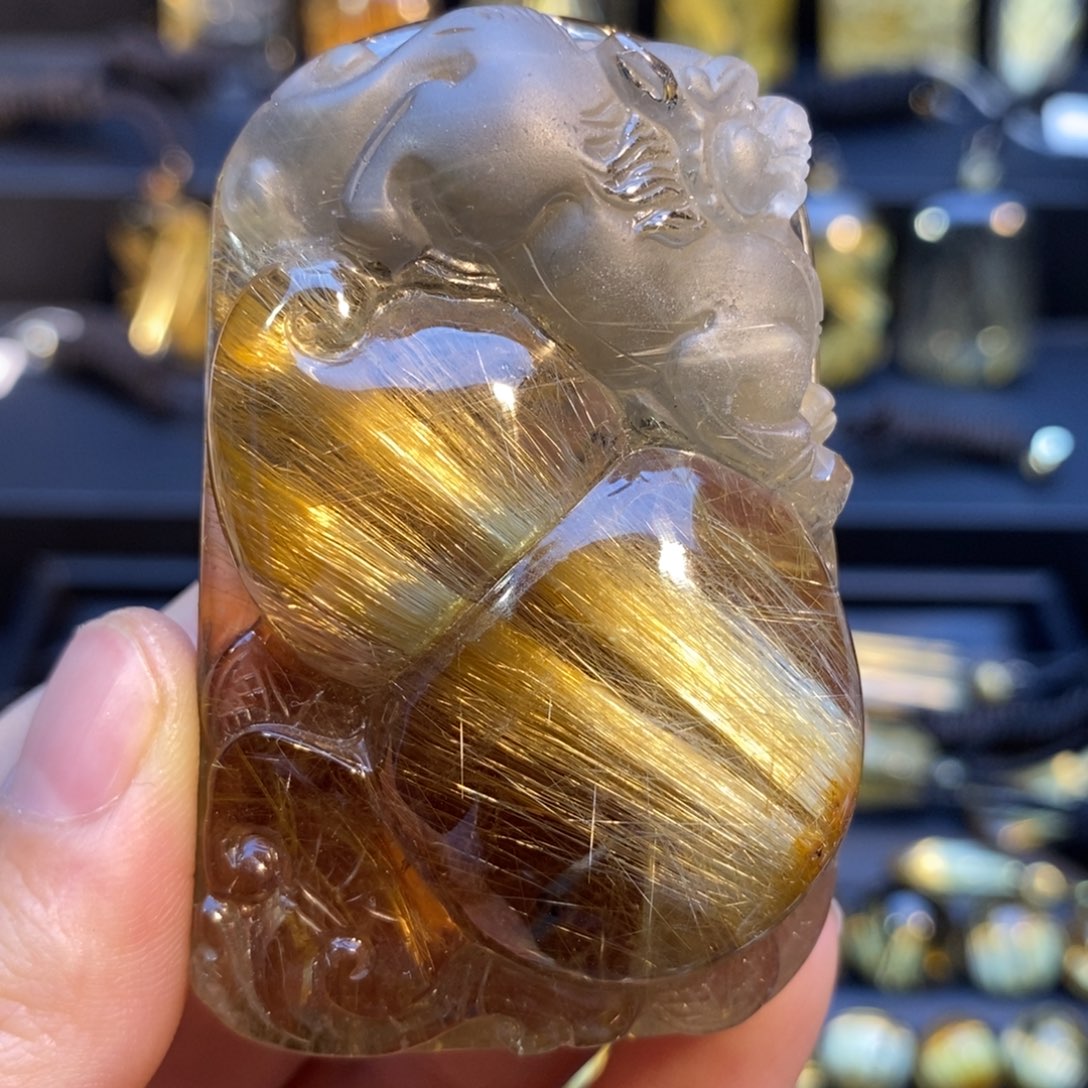 未镶嵌颈饰水晶发晶葫芦貔貅吊坠