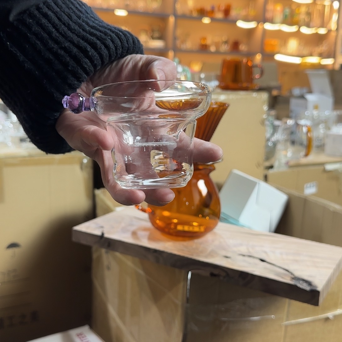 450高硼硅玻璃杯周边茶漏紫色