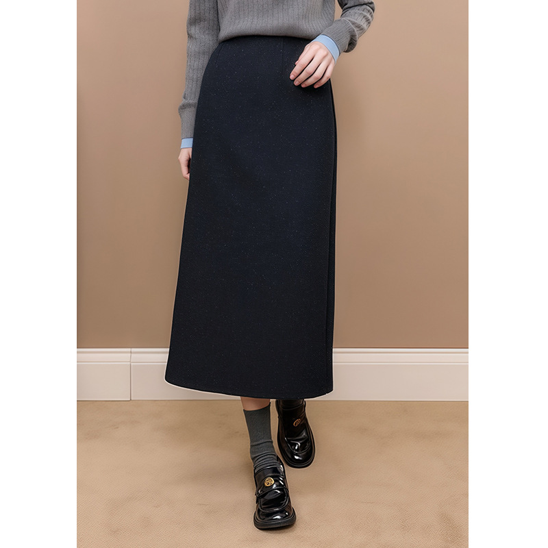 【本*定单】黑色半身裙女垂感气质名媛直筒包臀中长裙1640