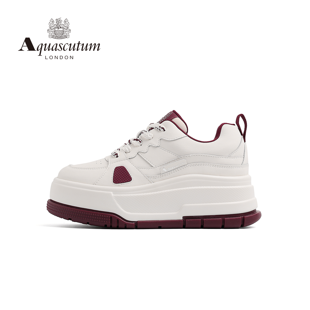 Aquascutum雅格狮丹 潮流百搭小白鞋女厚底增高板鞋时尚潮鞋女