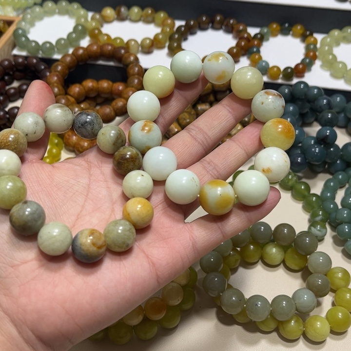 蛇纹石玉未镶嵌手链卡18