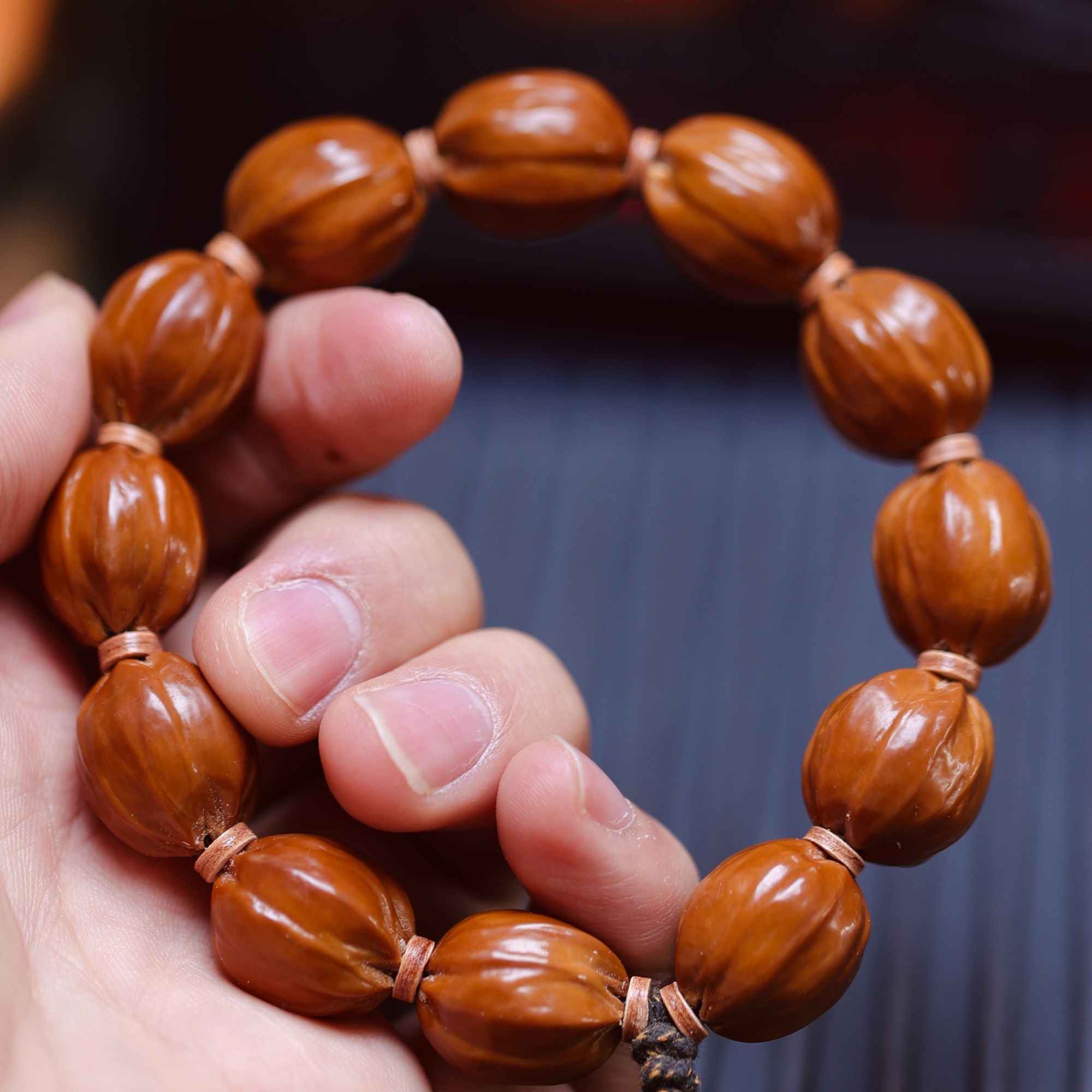 《仿生铁核素核手串》纯手工仿生五花、光面！颗颗极严选！