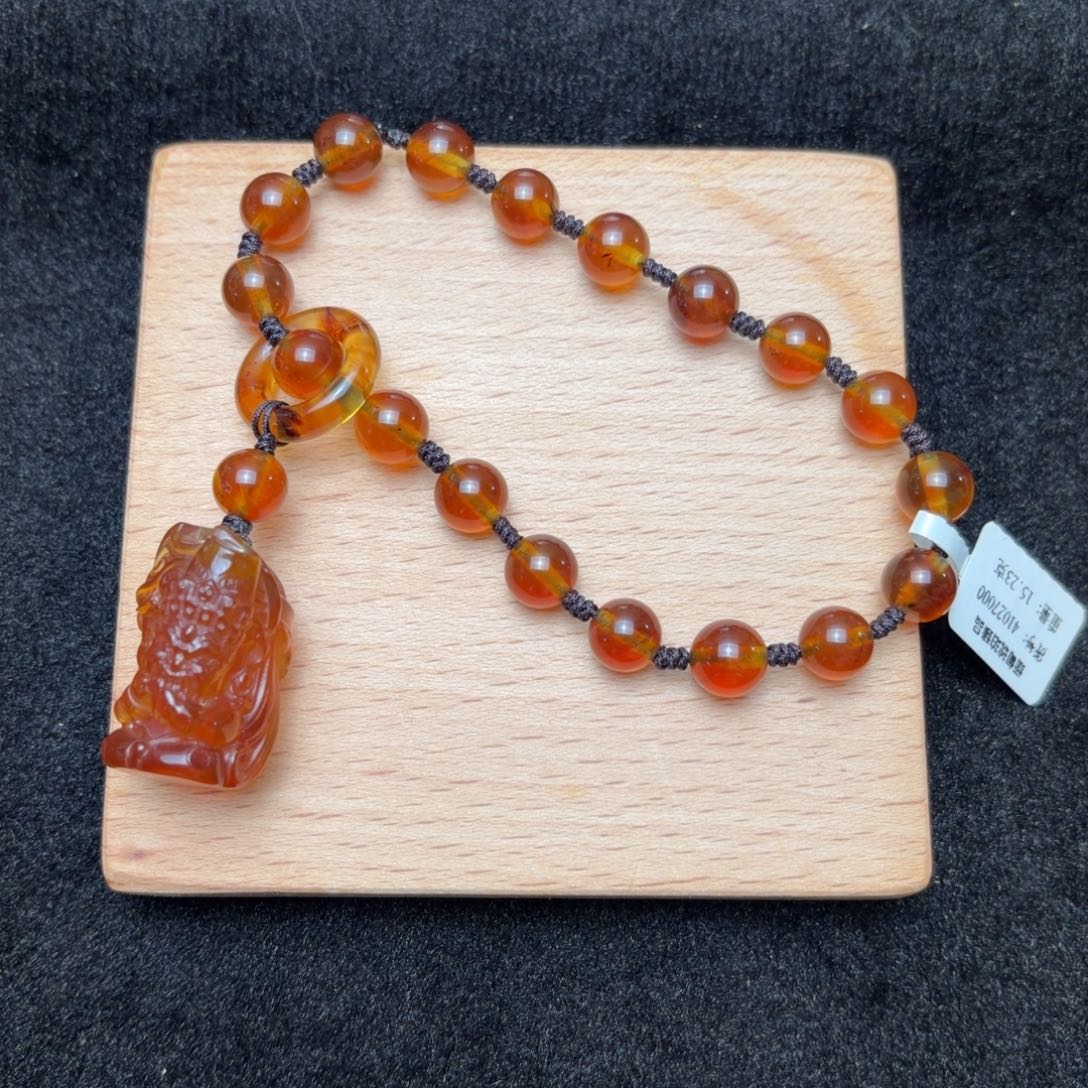 琥珀未镶嵌珠宝奇石9mm橘蜜扎基拉姆手持