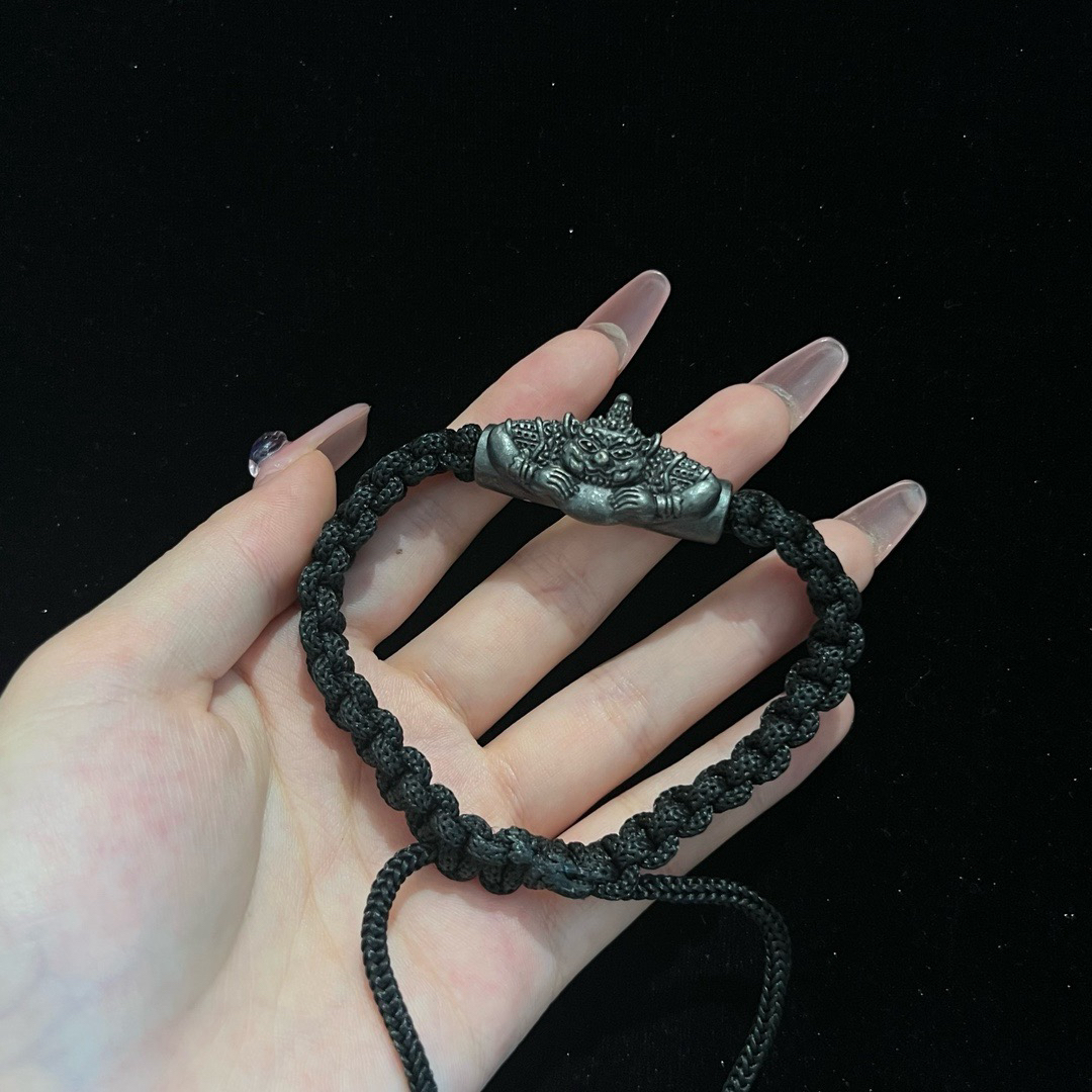 非金属布艺手链 中性拉祜黑色民族风原创设计复古可调节时尚手绳