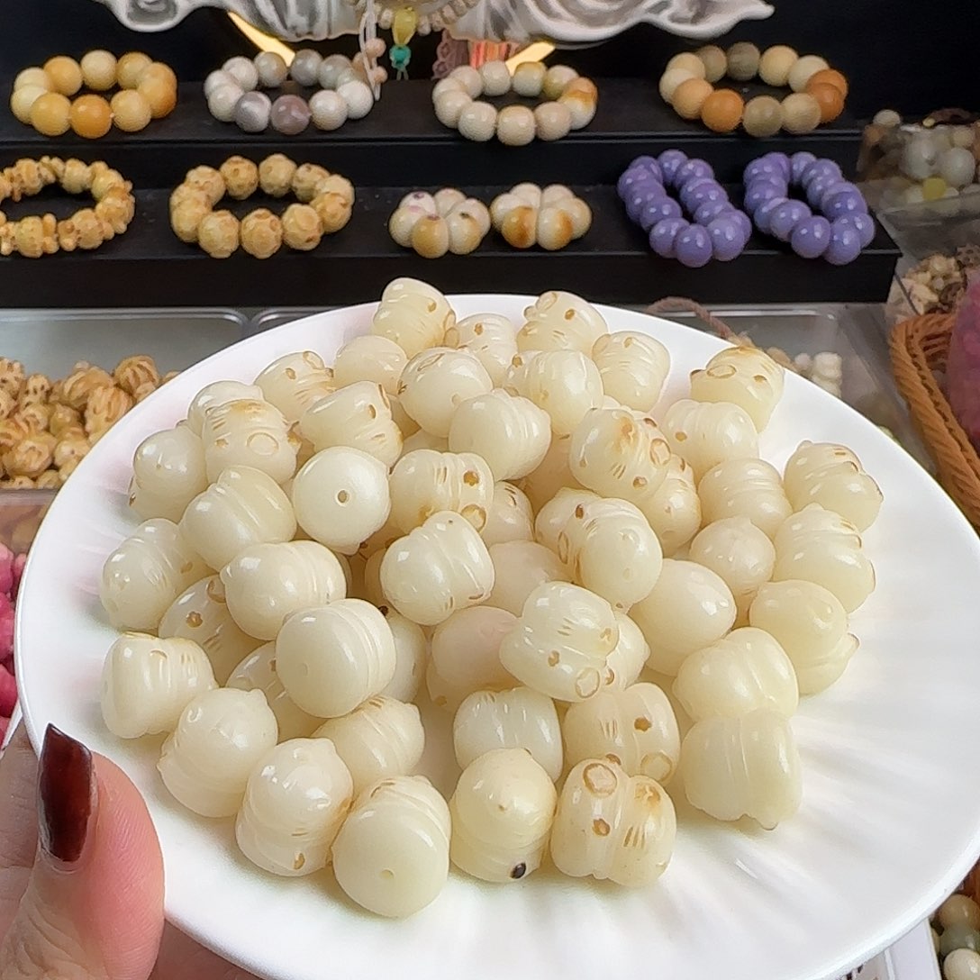 菩提根/象牙果手串瑕疵卡15/16炭烤招财猫20颗