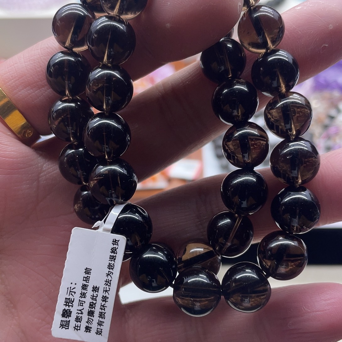 手串未镶嵌水晶12mm茶水晶手串