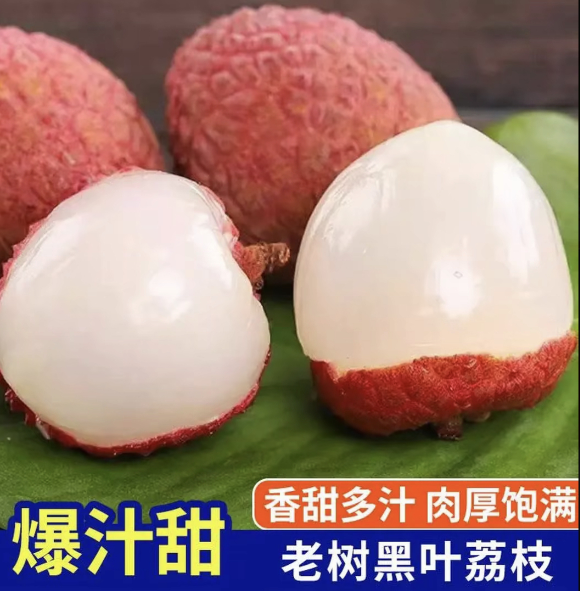 新鲜现摘黑叶荔枝当季水果清甜多汁冷链包邮发货