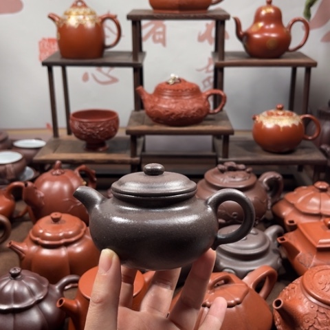 茶壶紫泥原矿天青140毫升