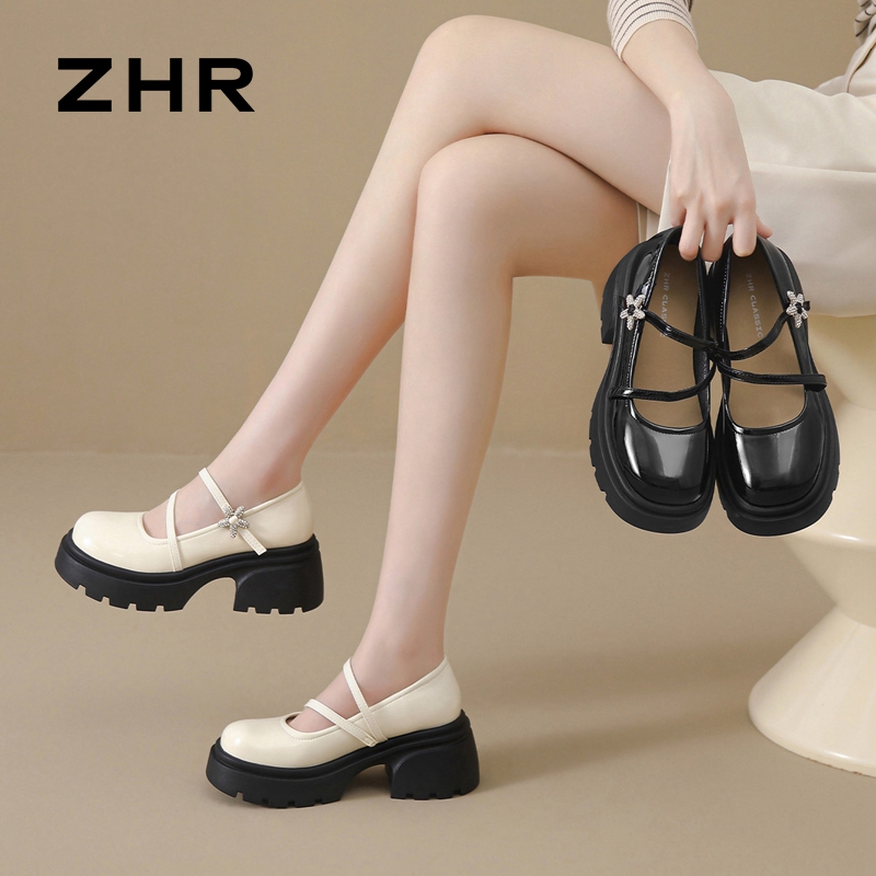 ZHR/则则JK鞋玛丽珍女春新款厚底COS日系甜美清新英伦学生乐福鞋Z