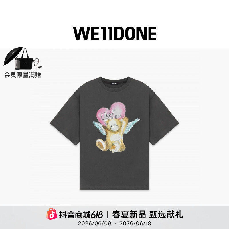【26春夏新品】WE11DONE26新品男女同款天使泰迪熊T恤潮流26-773