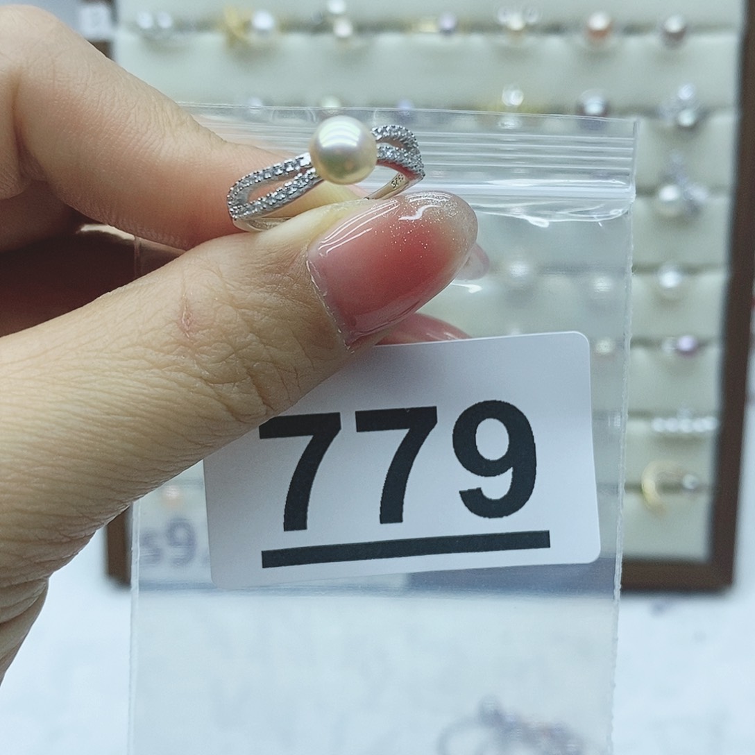 淡水珍珠戒指银S925镶嵌很*?779