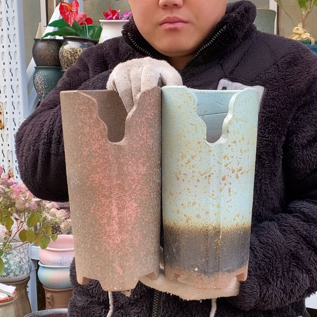 紫砂花盆口14高28福利俩个