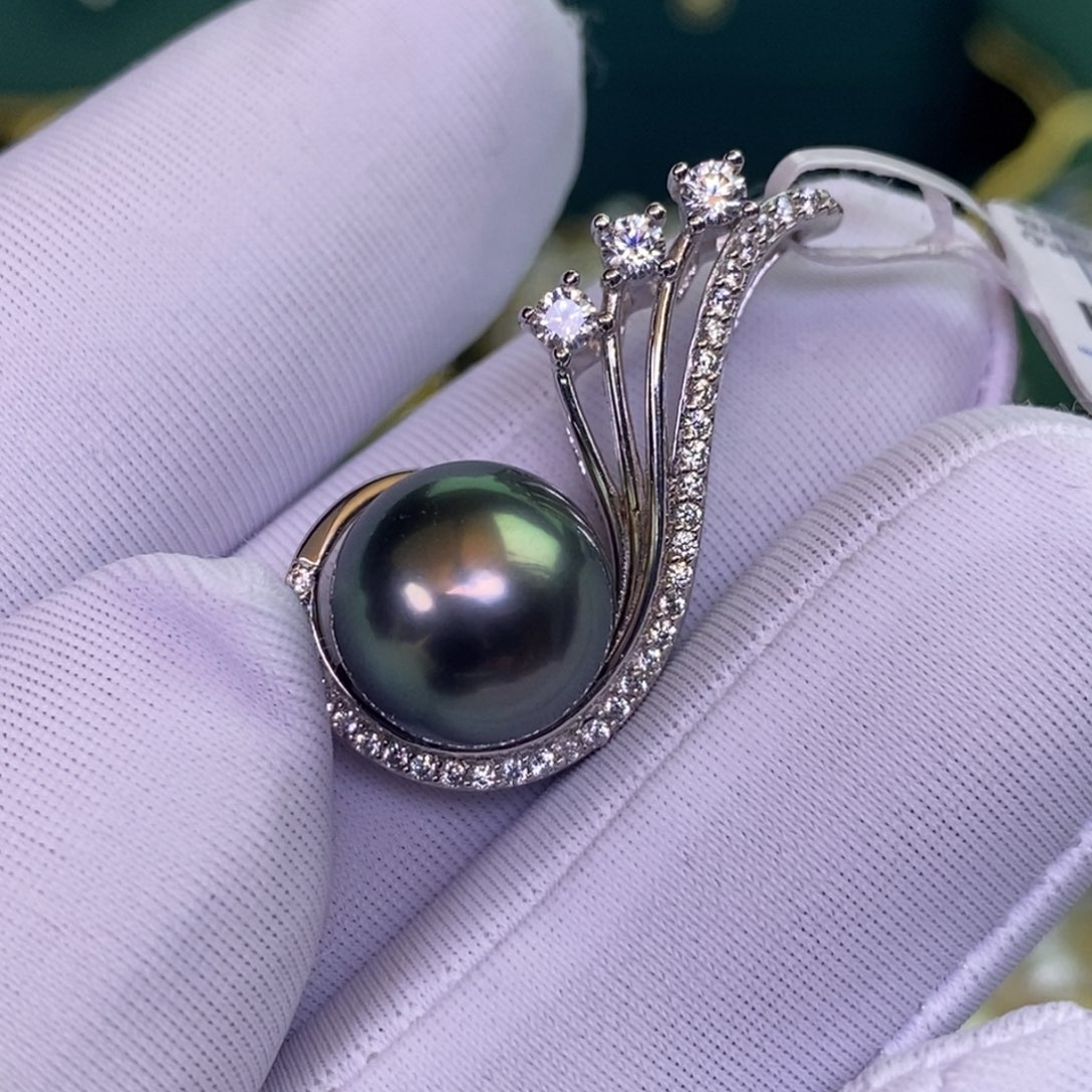 海水珍珠银S925镶嵌颈饰