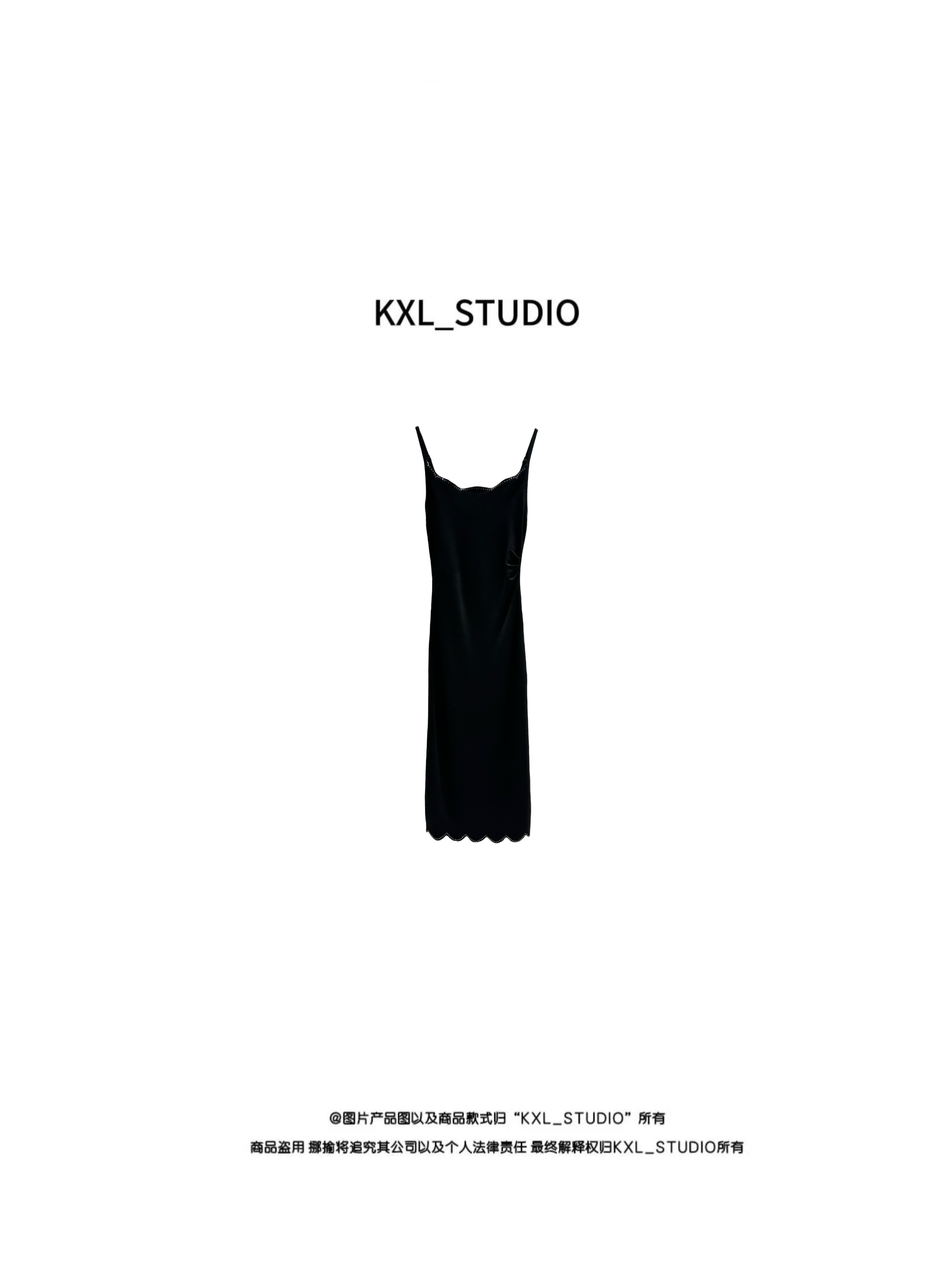 KXL-STUDIO“千金玛德林”钻饰吊带连衣裙25S737