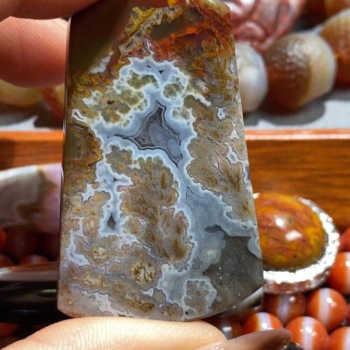 白***居玛瑙/玉髓未镶嵌颈饰