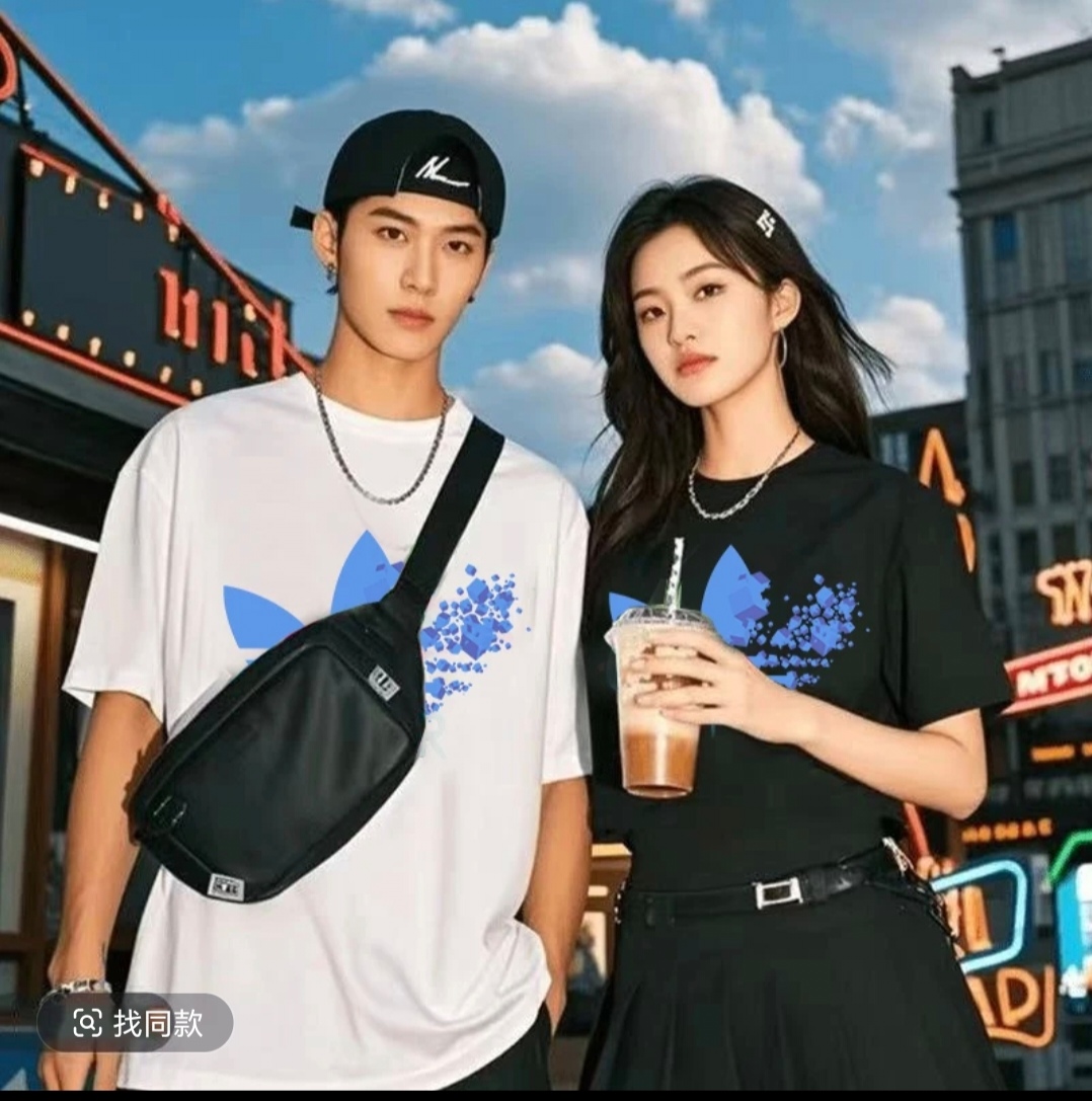 AJF 34【一折粉丝福利】夏季男女同款百搭时尚潮牌短袖T恤