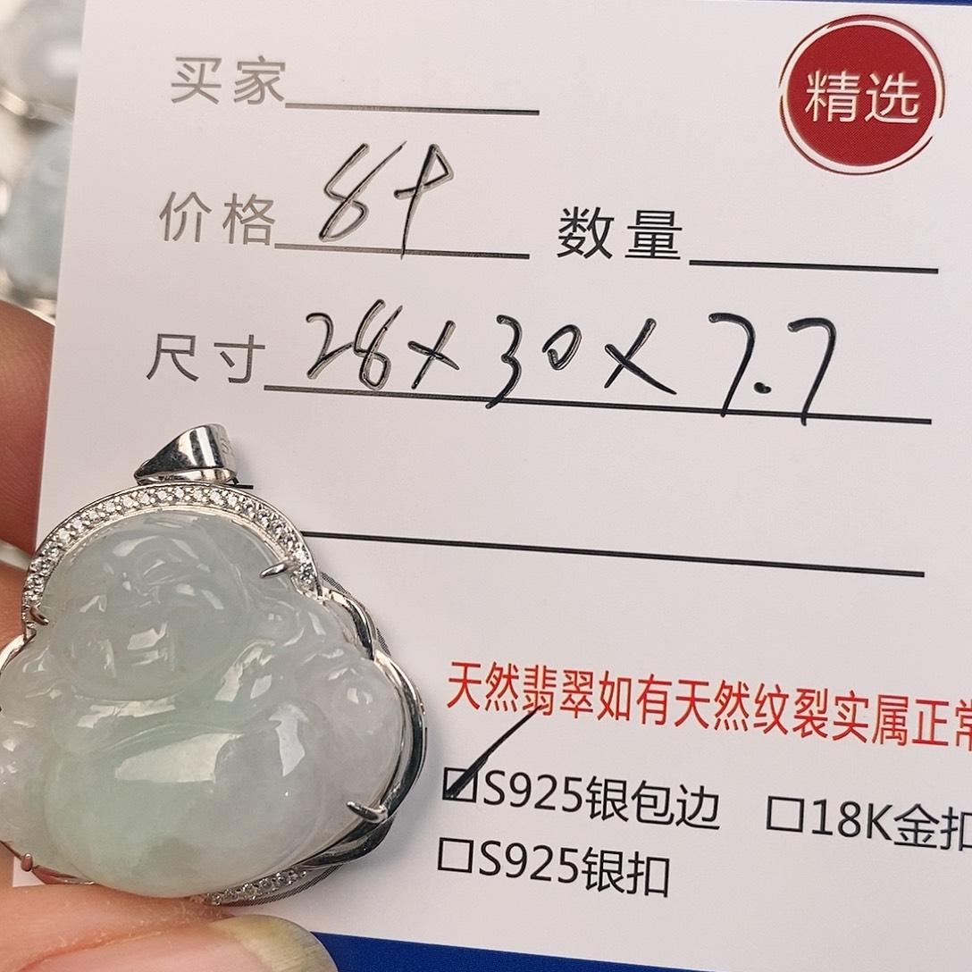 翡翠银S925镶嵌颈饰