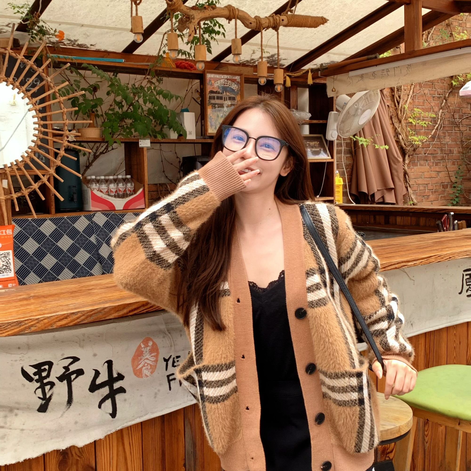 24秋冬新款女装针织开衫外套毛衣女宽松慵懒风外搭上衣