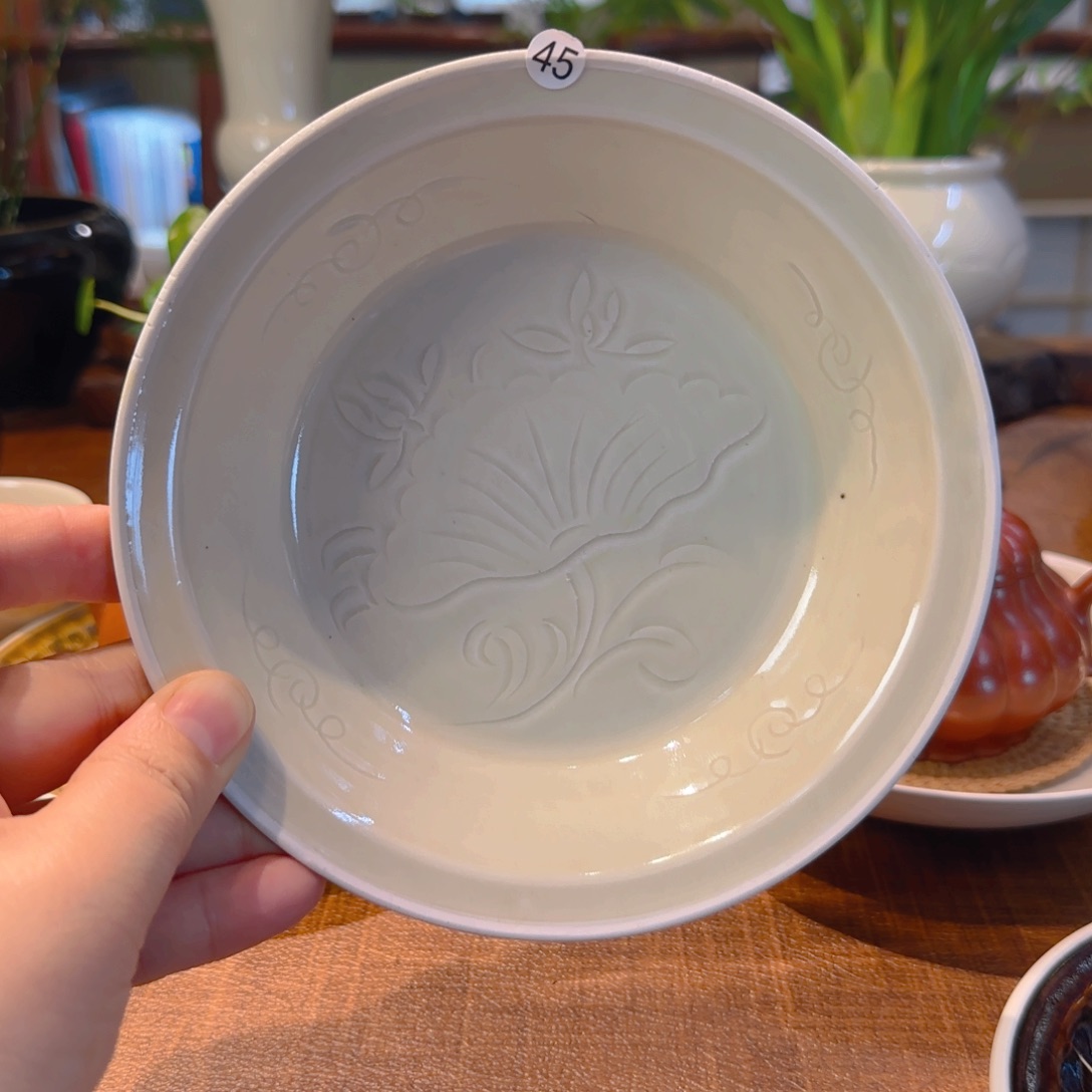 微瑕仿宋折沿盘 15.6 双色釉 