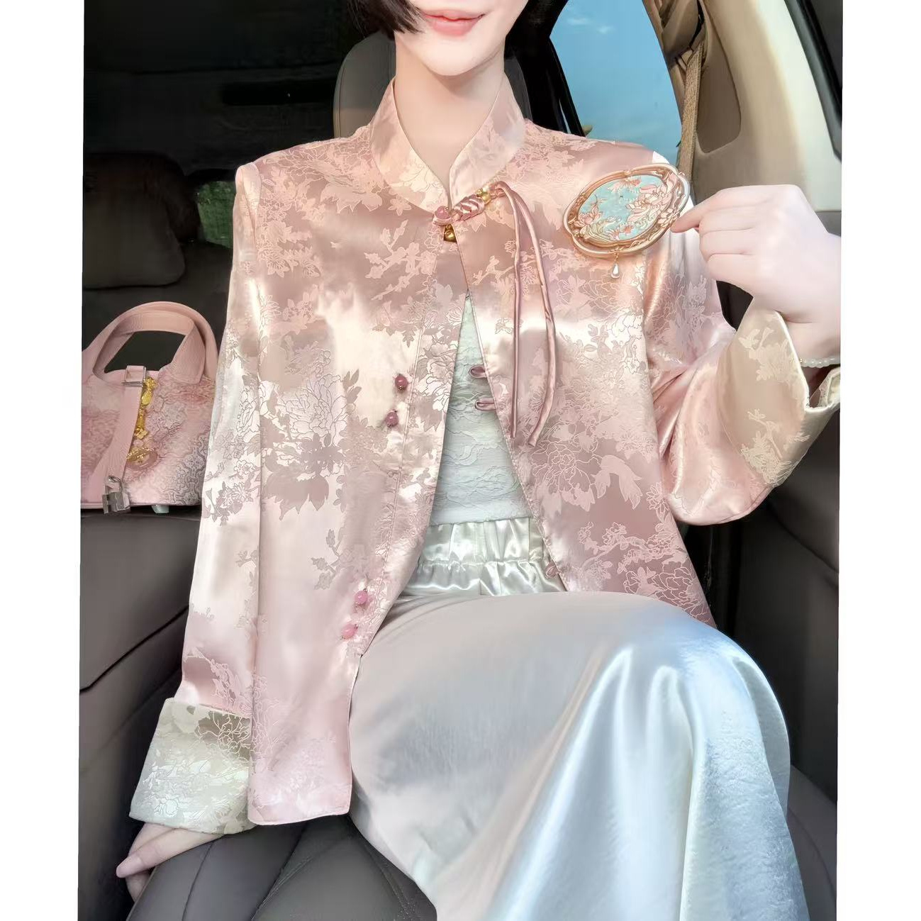 【繁花锦淑】双面穿外套防晒显白上衣气质女装长袖宽松国风新中式