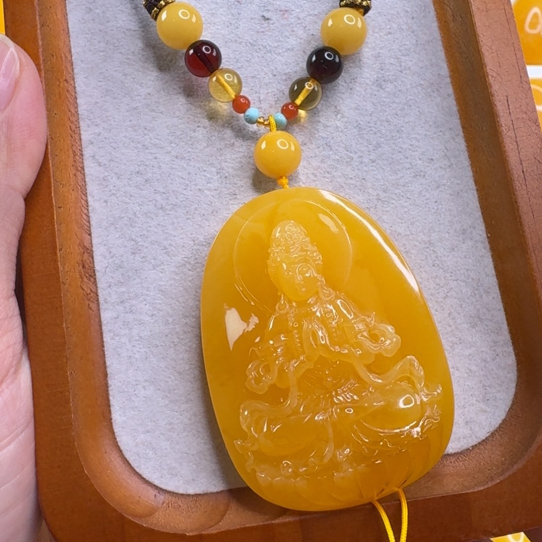 蜜蜡毛衣链未镶嵌