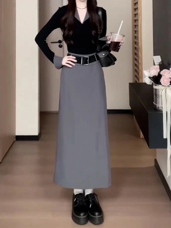 森系慵懒风极简风原宿风时尚两件套903009