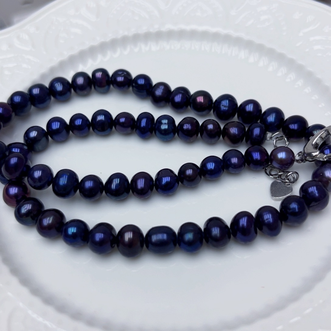 淡水珍珠颈饰银S925镶嵌