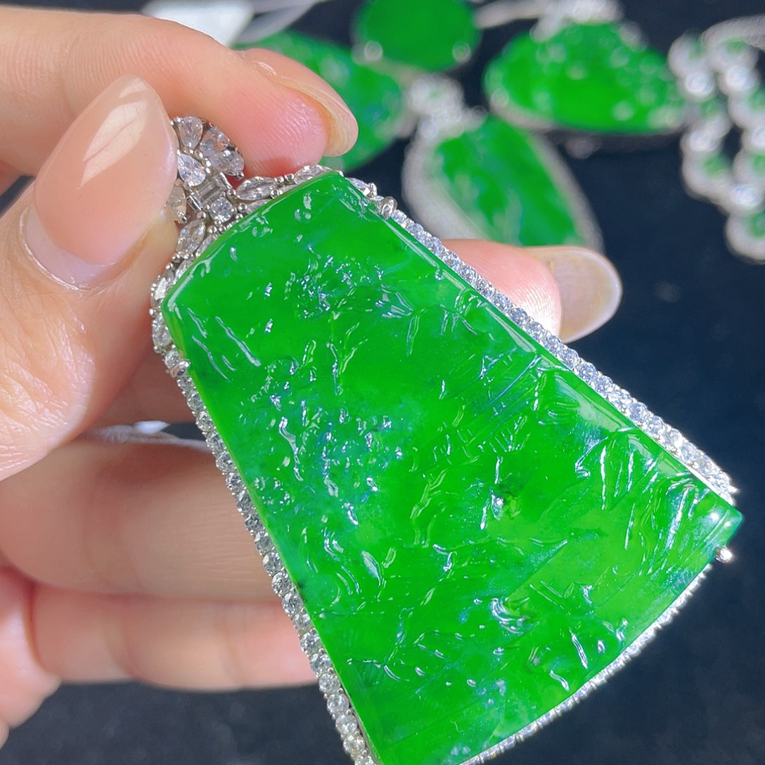 翡翠吊坠(不含链)银S925镶嵌