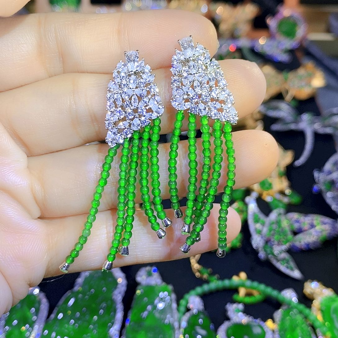 吊坠(不含链)银S925镶嵌翡翠