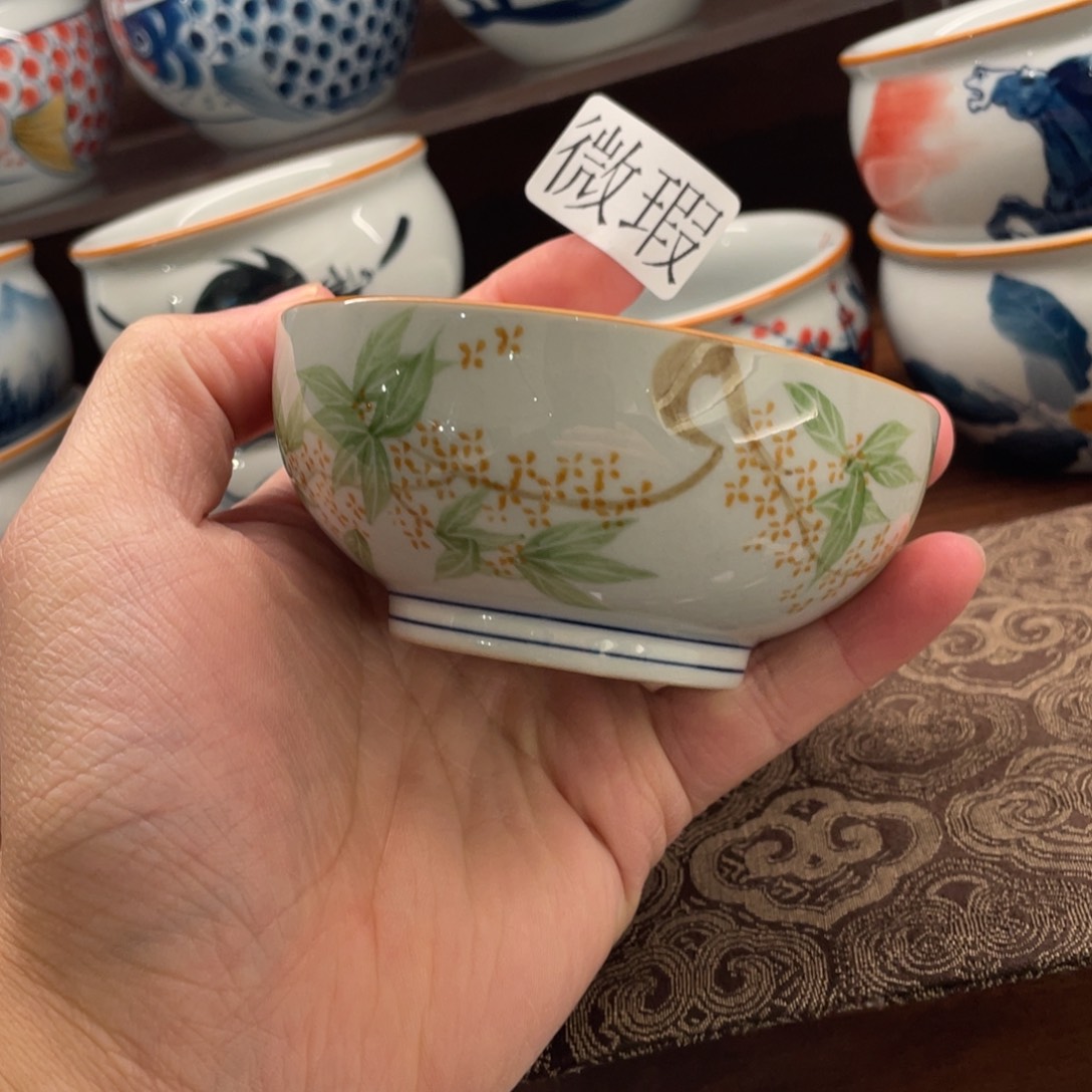 釉下手绘茶具微瑕