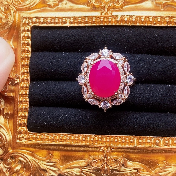 银S925镶嵌戒指红宝石