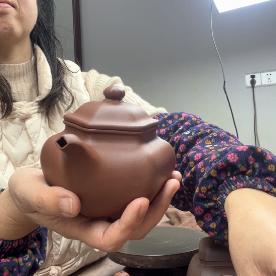 紫砂茶壶乌***机六方莲子