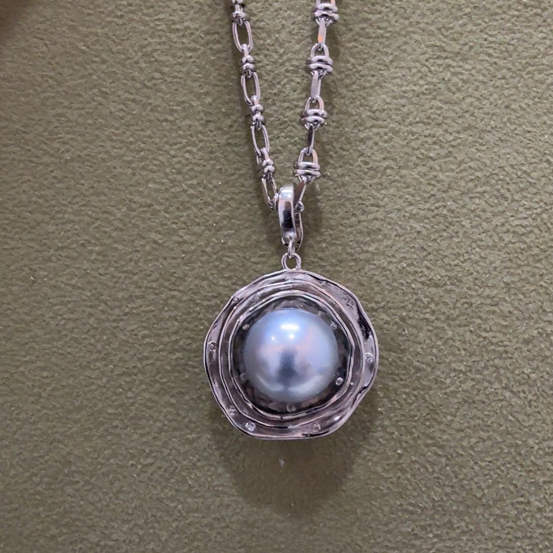 海水珍珠颈饰银S925镶嵌