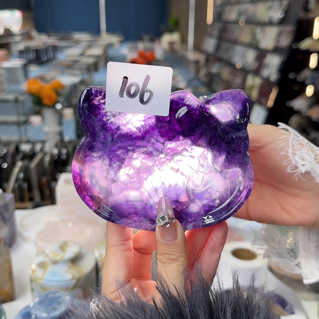 石材紫水晶小猫。106