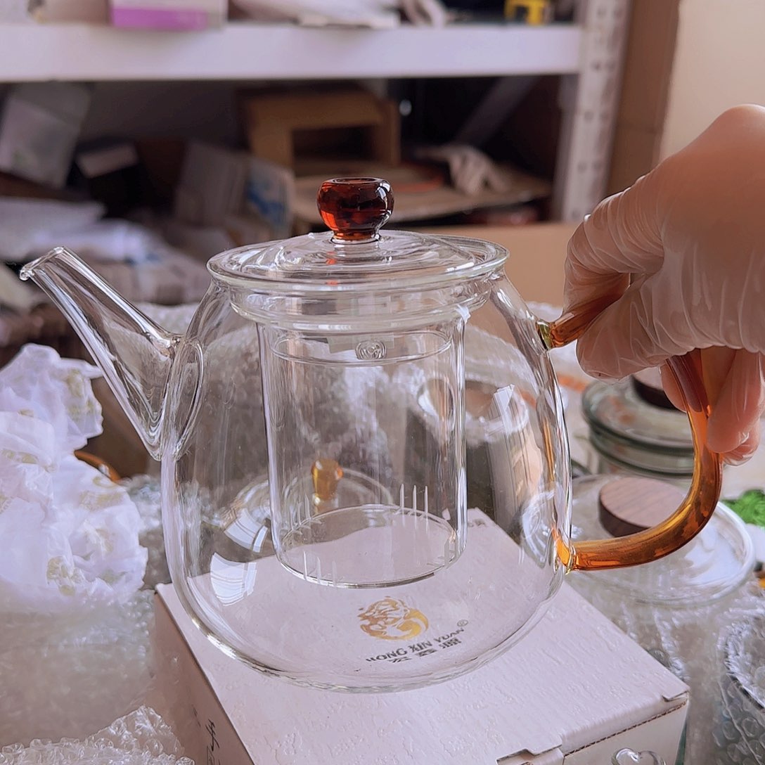 高硼硅玻璃茶水分离H813全玻璃 琥珀
