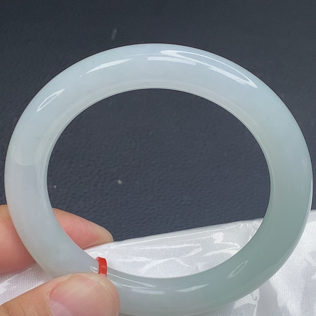 翡翠未镶嵌手镯圆条手镯53圈